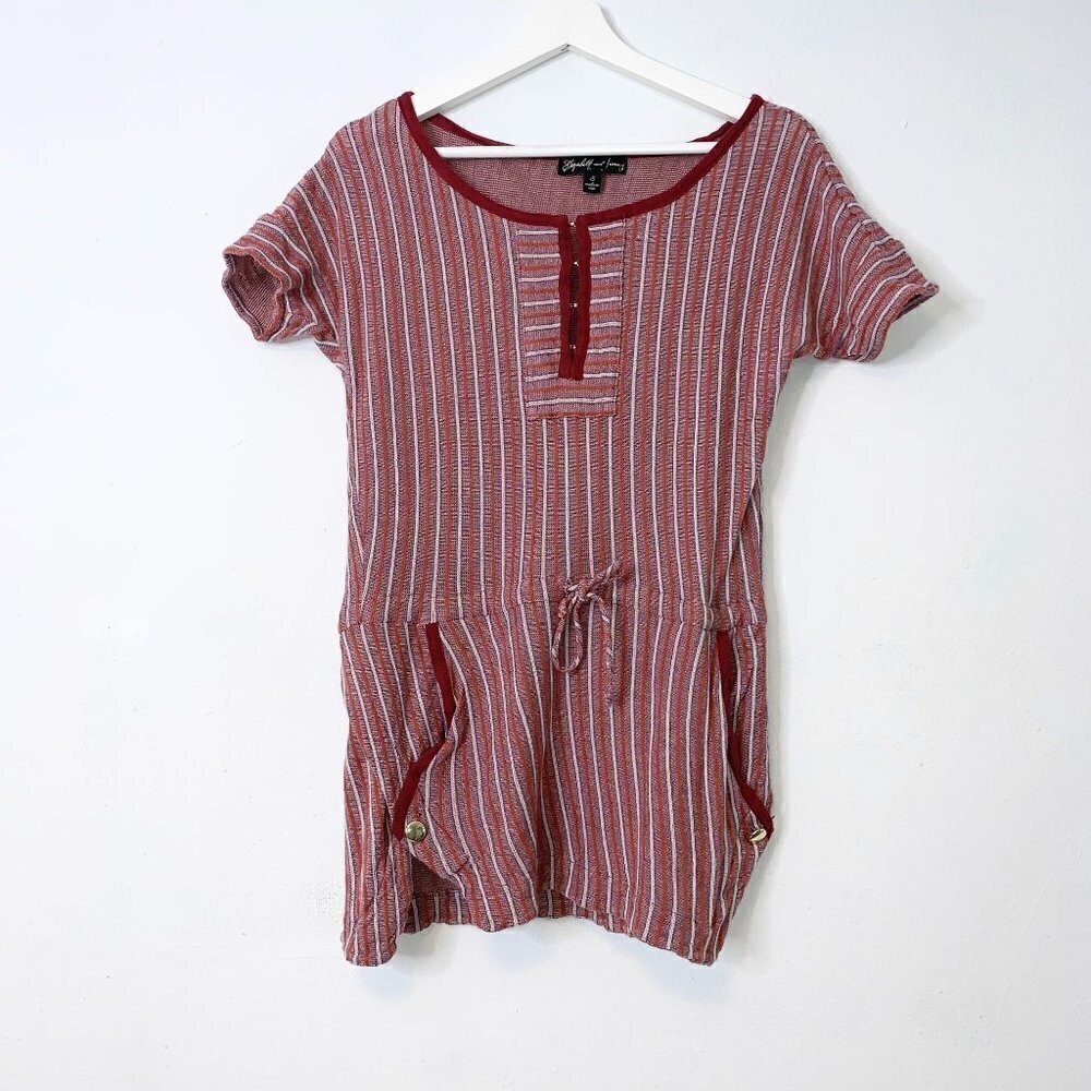 Elizabeth and James striped linen blend dress coverup size small